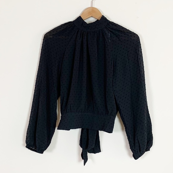 Mock Neck Crop Blouse - Picture 6 of 7